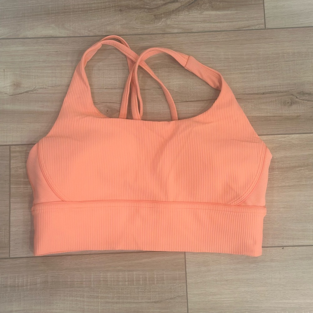 Lululemon Athletica Coral Ribbed Sports Bra